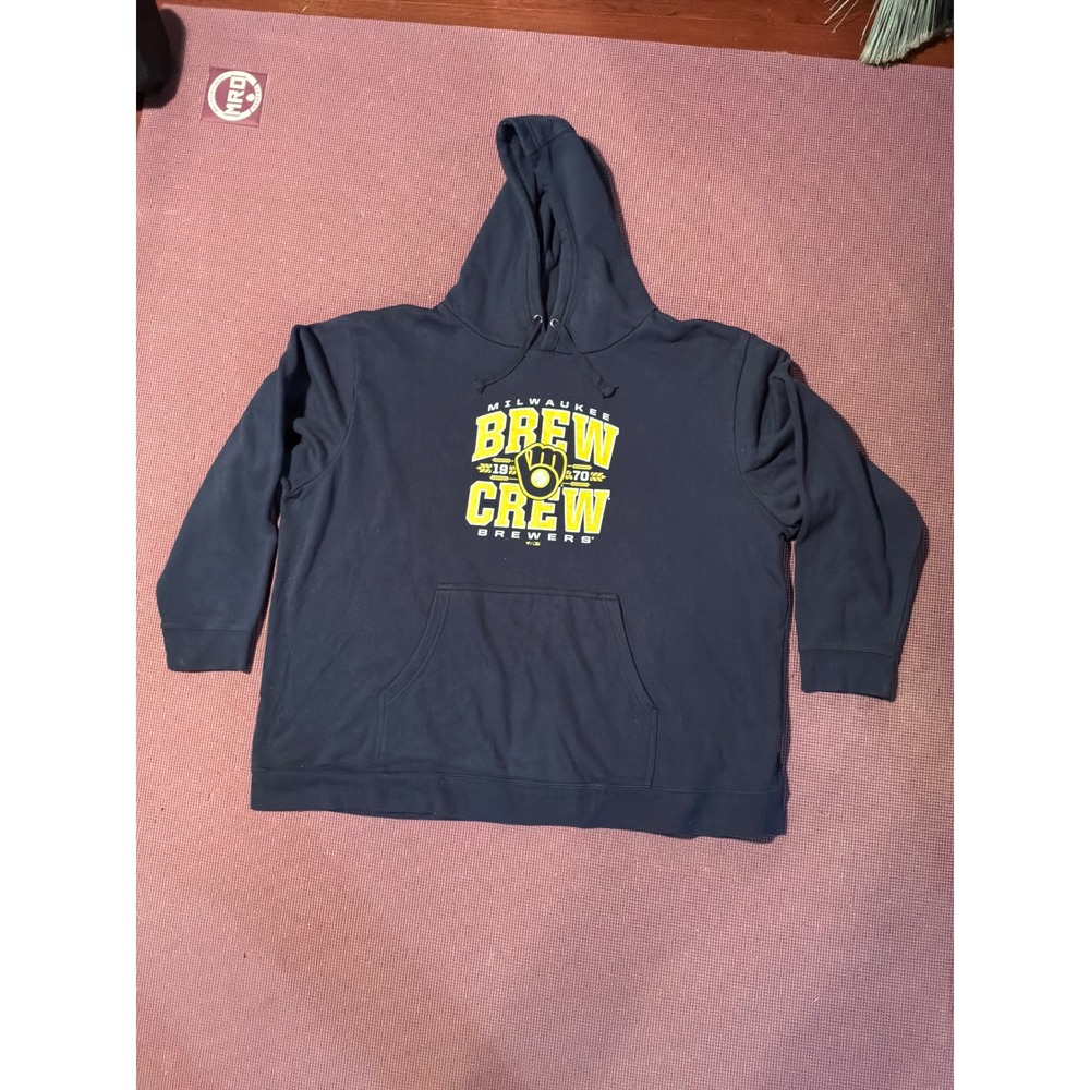 Fanatics Milwaukee Brewers Brew Crew Navy Blue Hoodie Mens 4XL 535-M855-B0
